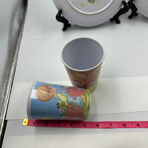 Vintage Precious Moments Kids Plate & Cups Set GIBSON 2006 CRACKED - Picture 2 of 10